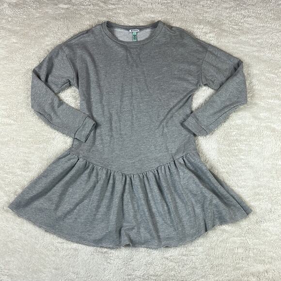 Susina long sleeve drop waist grey sweatshirt dress, size small - Picture 3 of 11